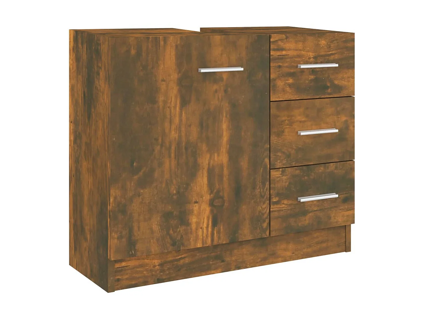 Armoire de lavabo Chêne fumé 63x30x54 cm Bois d'ingénierie