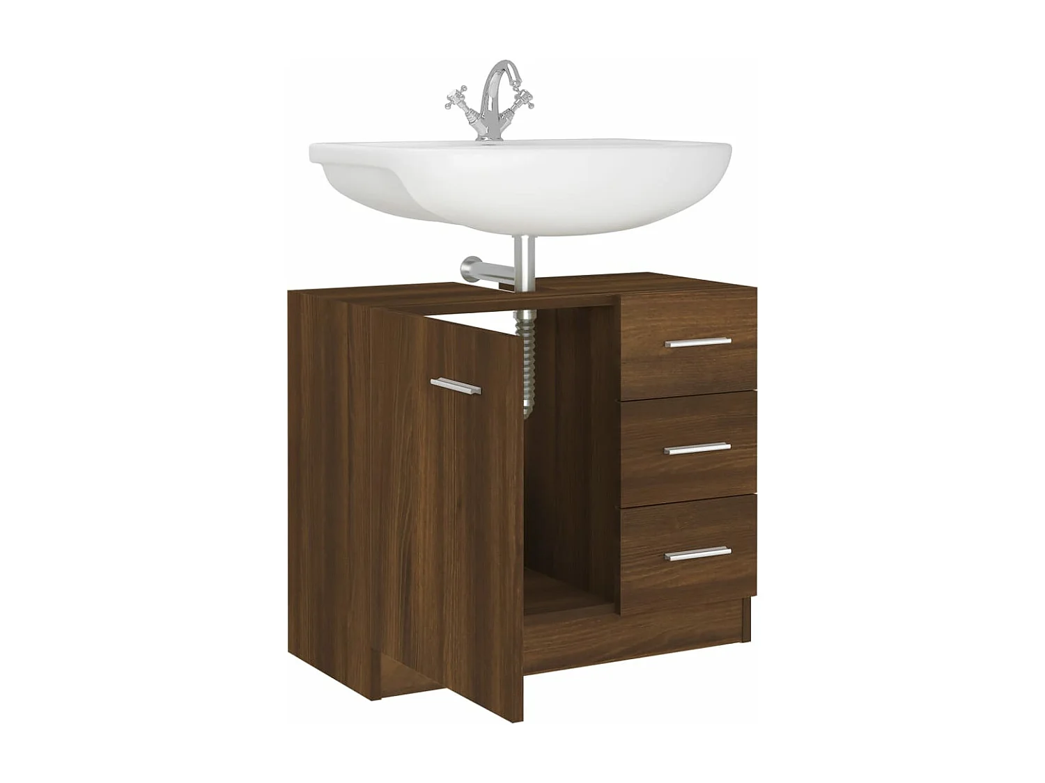 Mobile lavabo Rovere marrone 63x30x54 cm MDF