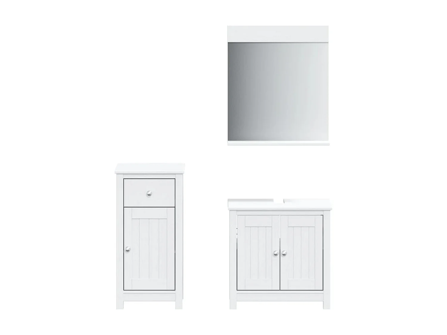 Mueble de baño 3 piezas BERG madera maciza de pino blanco