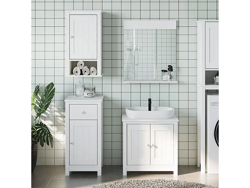 Mueble de baño 3 piezas BERG madera maciza de pino blanco