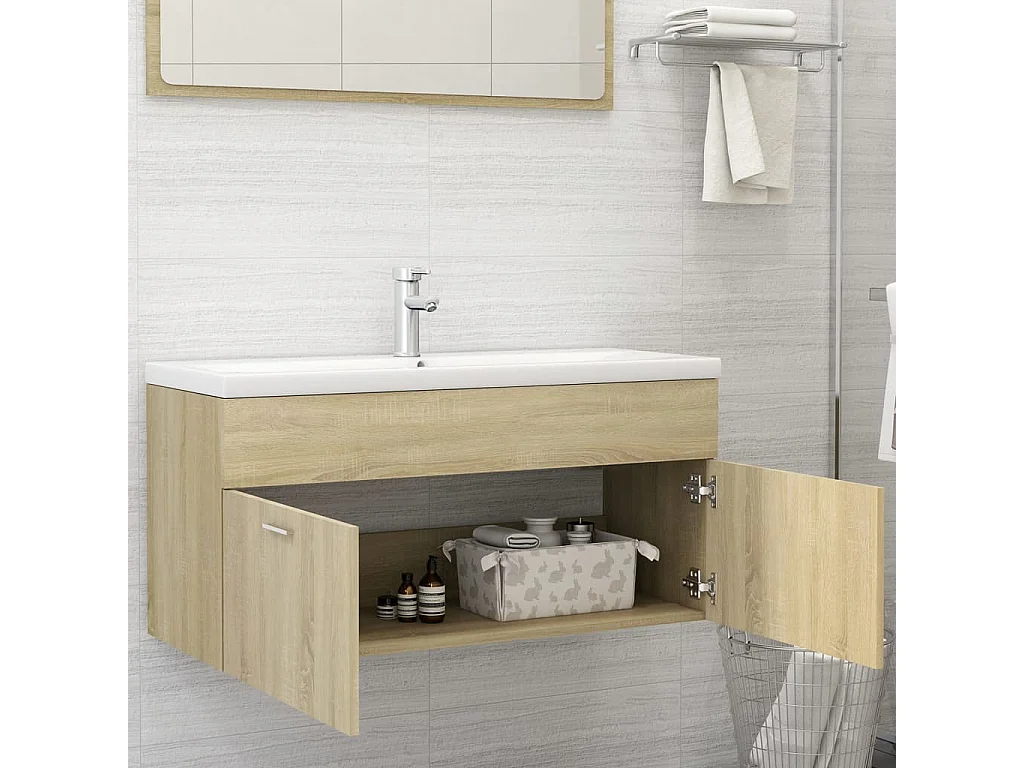 Armoire d'évier Chêne sonoma 100x38,5x46 cm Bois d’ingénierie