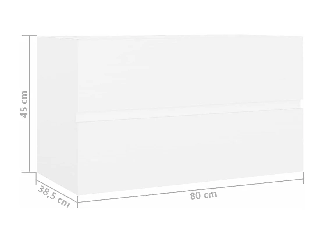 Armoire d'évier Blanc 80x38,5x45 cm Bois d'ingénierie