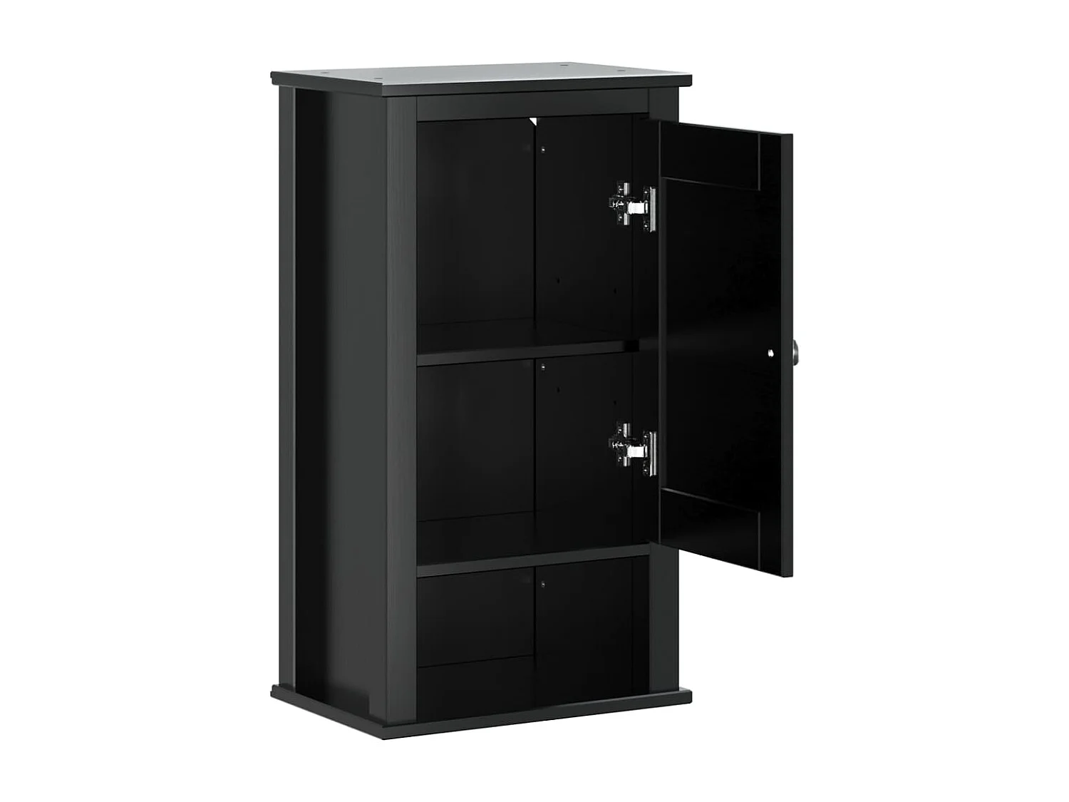 Armoire murale de salle de bain BERG noir bois de pin massif