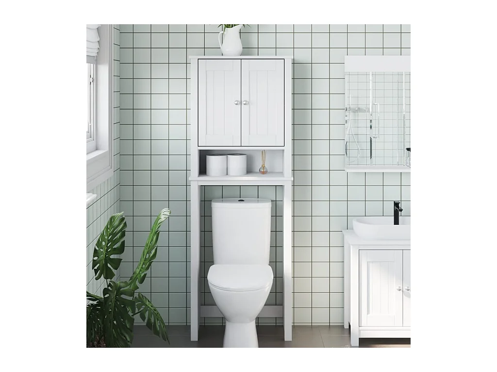 Rangement au-dessus de la cuvette BERG blanc bois massif