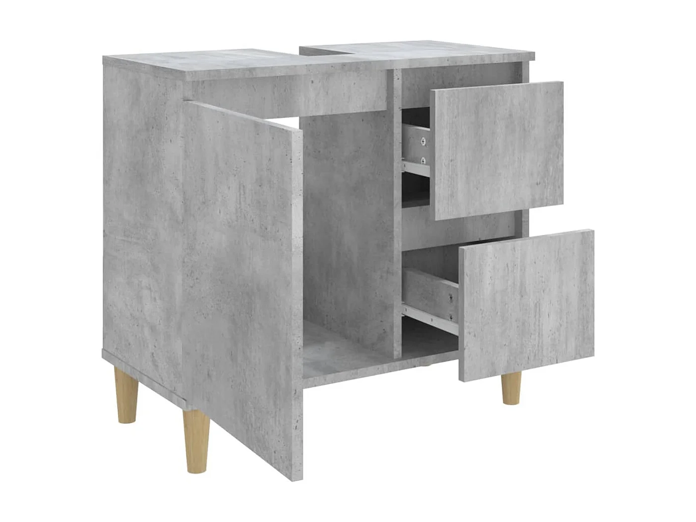 Armoire de salle de bain gris béton 65x33x60 cm