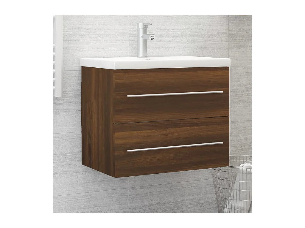 Waschbeckenschrank Braune Eiche 60x38,5x48 cm Holzwerkstoff