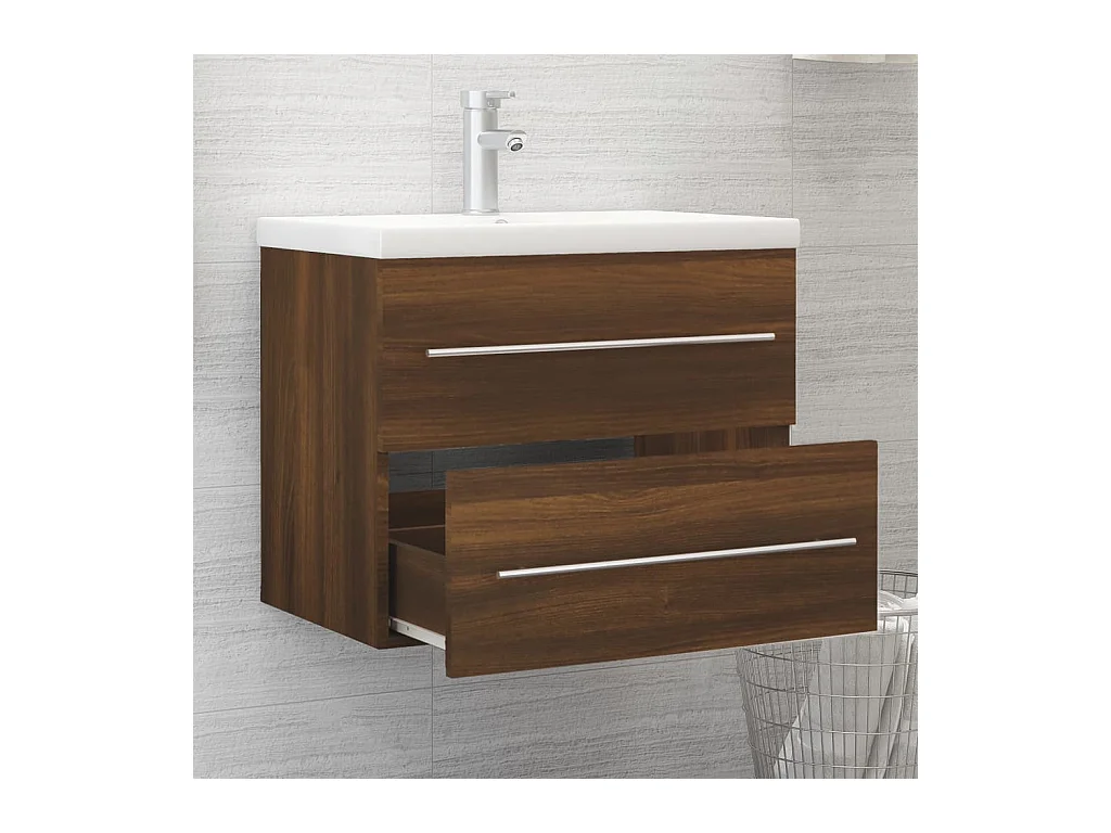 Waschbeckenschrank Braune Eiche 60x38,5x48 cm Holzwerkstoff