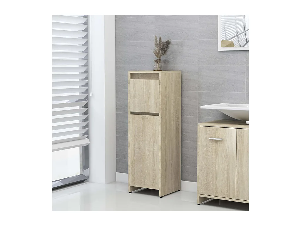 Armoire de salle de bain Chêne sonoma Bois d'ingénierie