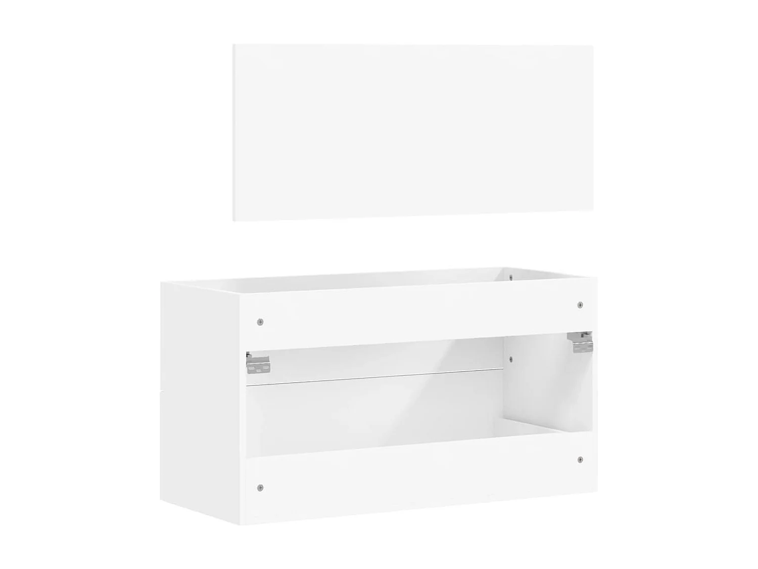 Mobile da bagno con specchio bianco in derivati del legno