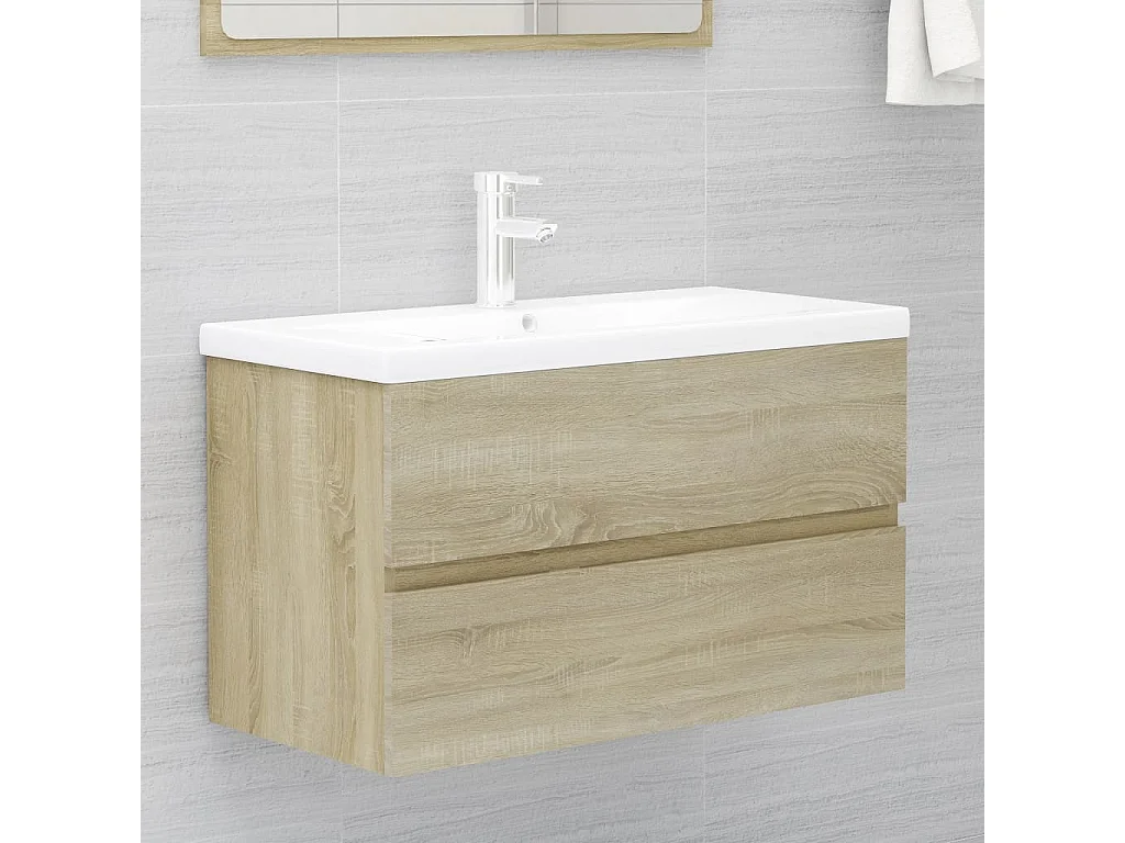 Armoire d'évier Chêne sonoma 80x38,5x45 cm Bois d'ingénierie