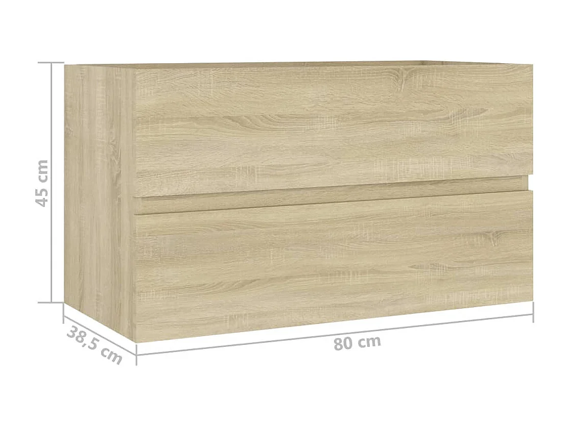 Armoire d'évier Chêne sonoma 80x38,5x45 cm Bois d'ingénierie