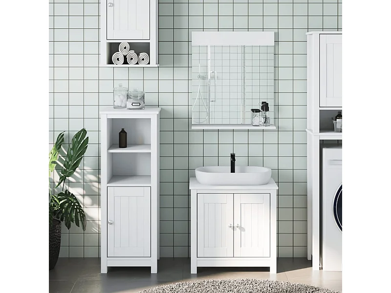 Mobili da bagno 3 pezzi BERG in legno massello di pino bianco