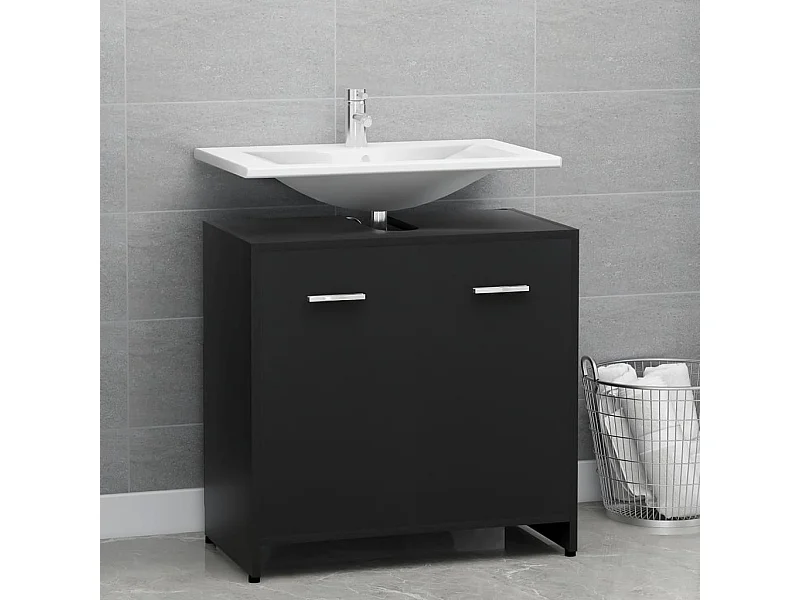 Mobile da bagno nero 60x33x61 cm MDF
