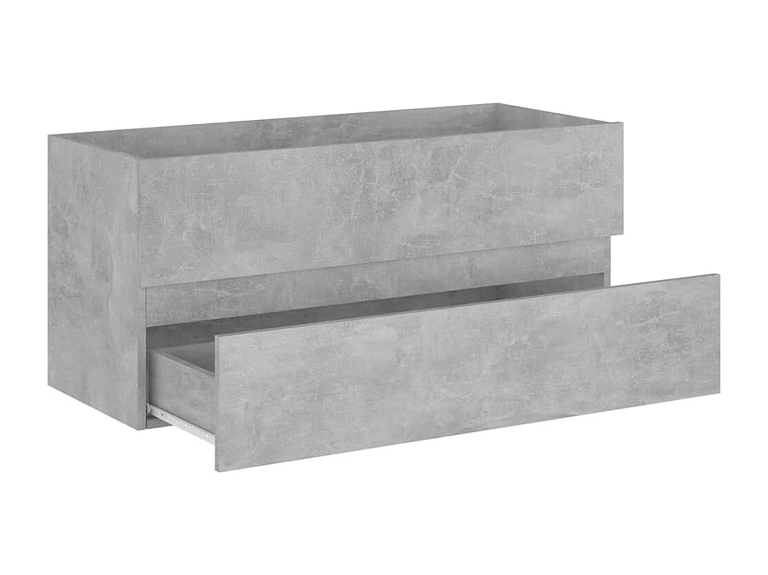 Armoire d'évier Gris béton 100x38,5x45 cm Bois d'ingénierie