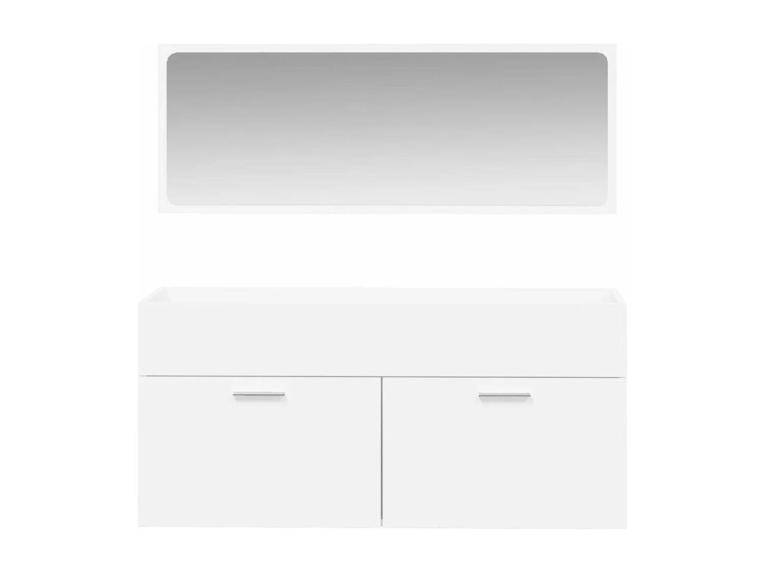 Mobile da bagno con specchio bianco in derivati del legno