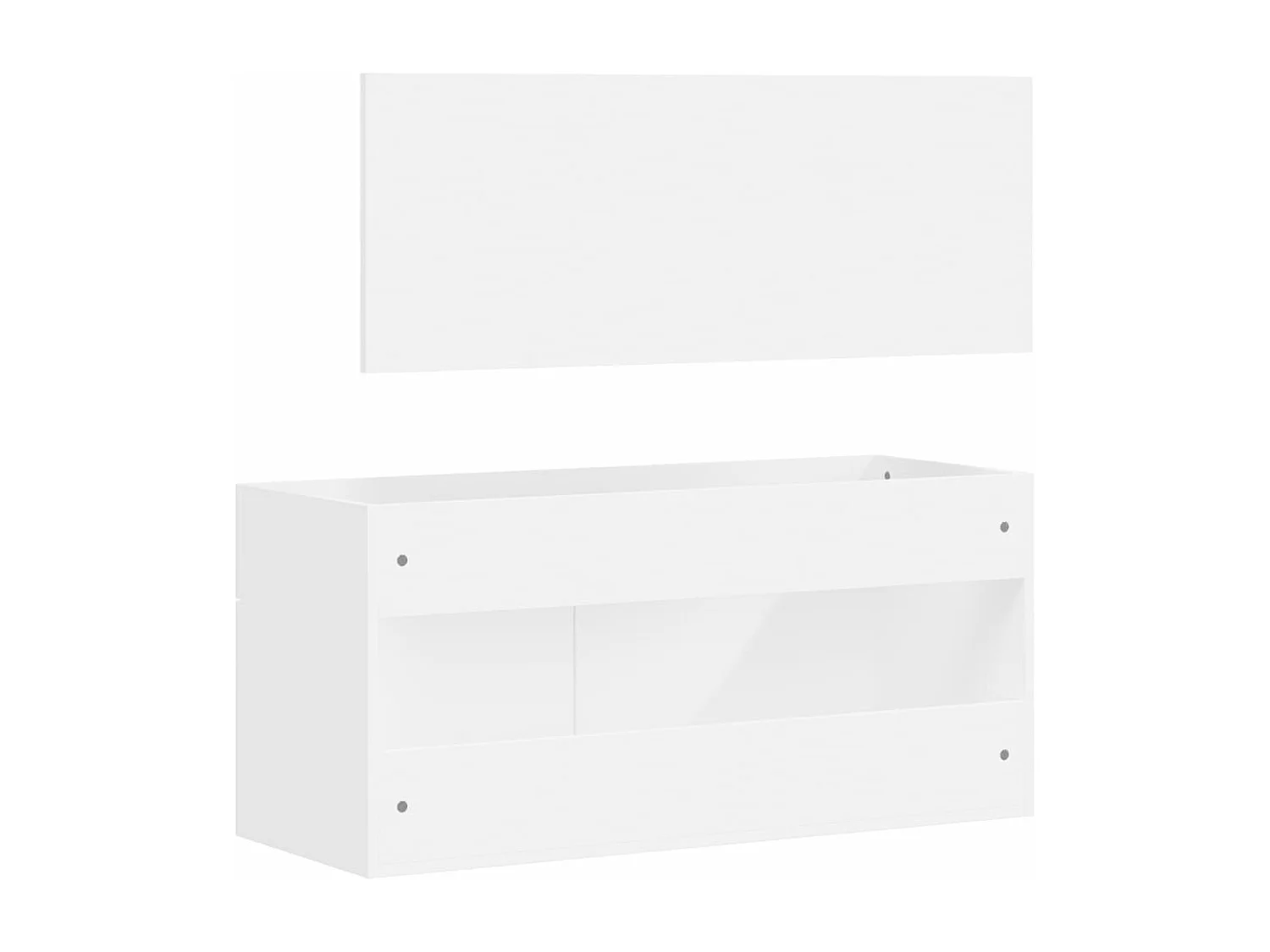 Mobile da bagno con specchio bianco in derivati del legno