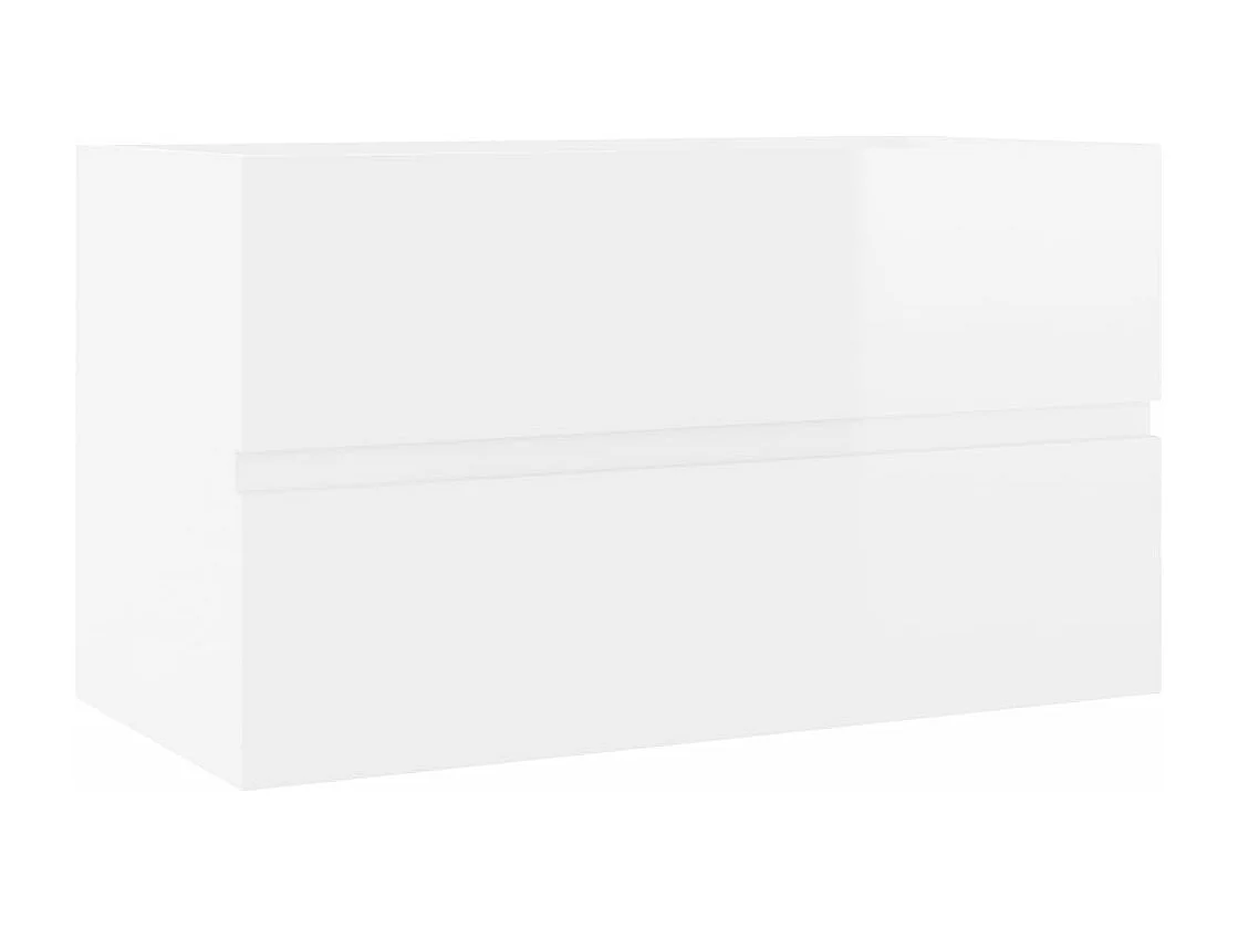 Armoire d'évier Blanc brillant 80x38,5x45 cm Bois d'ingénierie