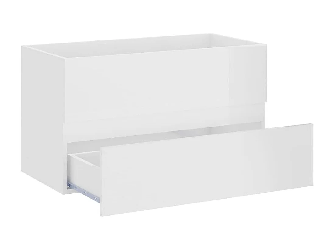 Armoire d'évier Blanc brillant 80x38,5x45 cm Bois d'ingénierie