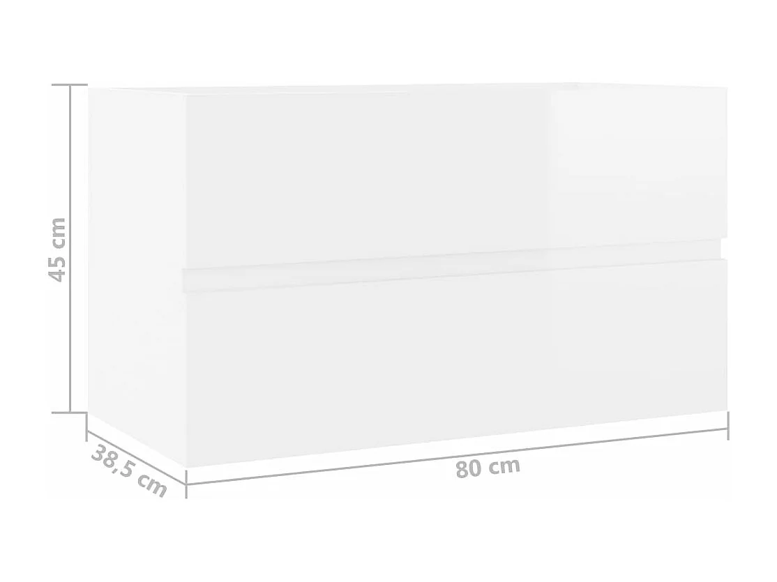 Armoire d'évier Blanc brillant 80x38,5x45 cm Bois d'ingénierie