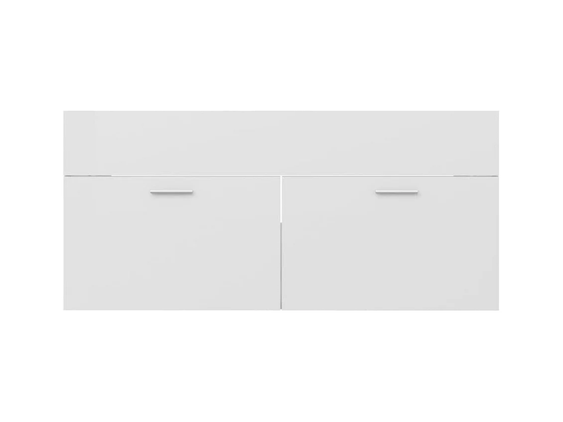 Waschbeckenunterschrank, glänzend weiß, 100 x 38,5 x 46 cm, Holzwerkstoff