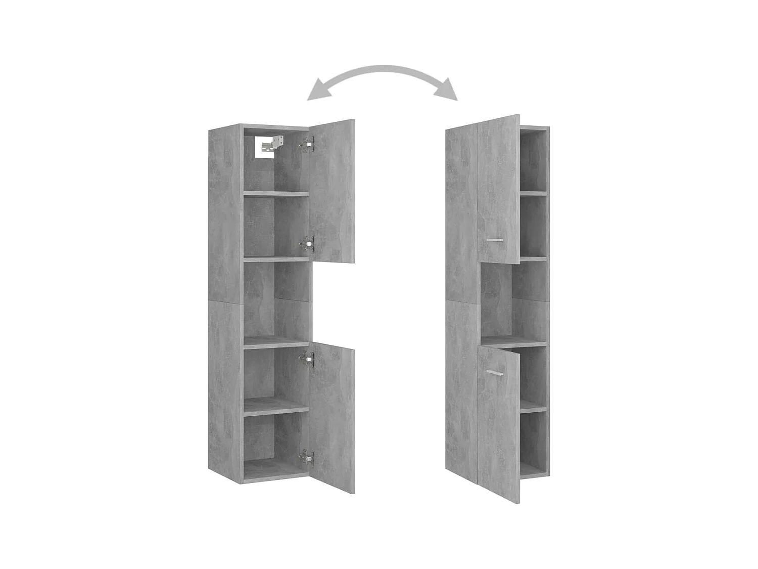 Badkamermeubel Betongrijs Bewerkt hout