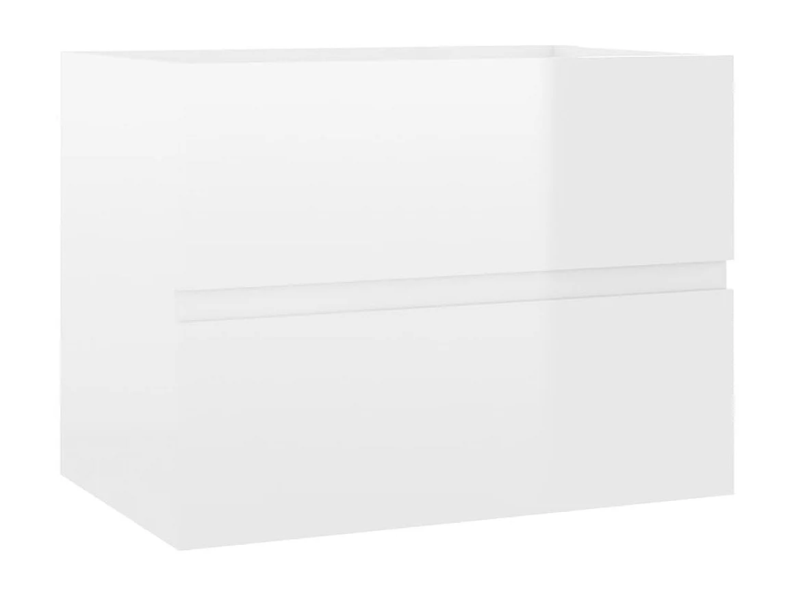 Meubles de salle de bain blanc brillant bois d'ingénierie