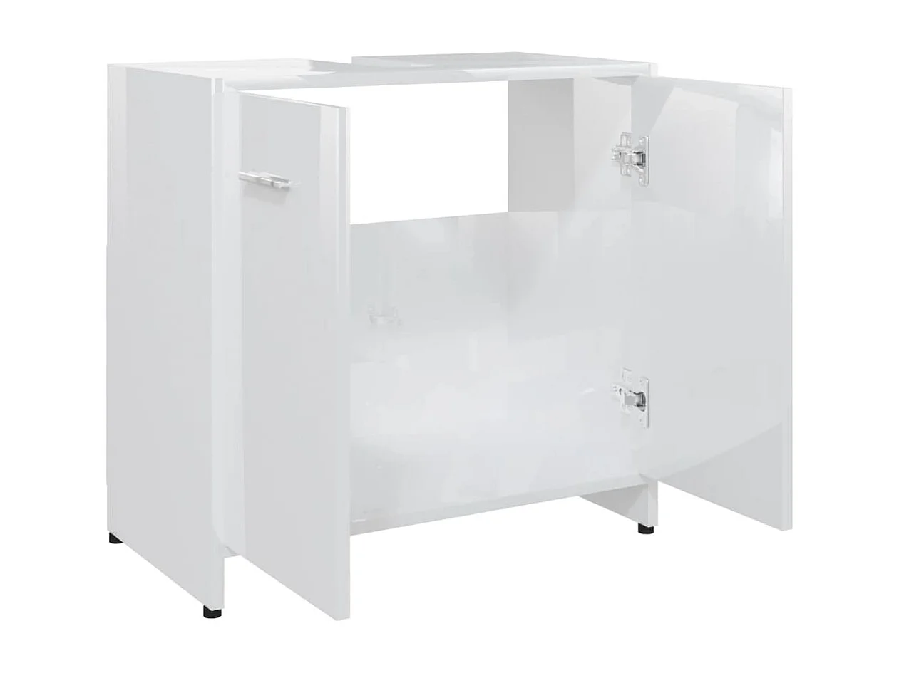 Armoire de salle de bain Blanc brillant Bois d'ingénierie