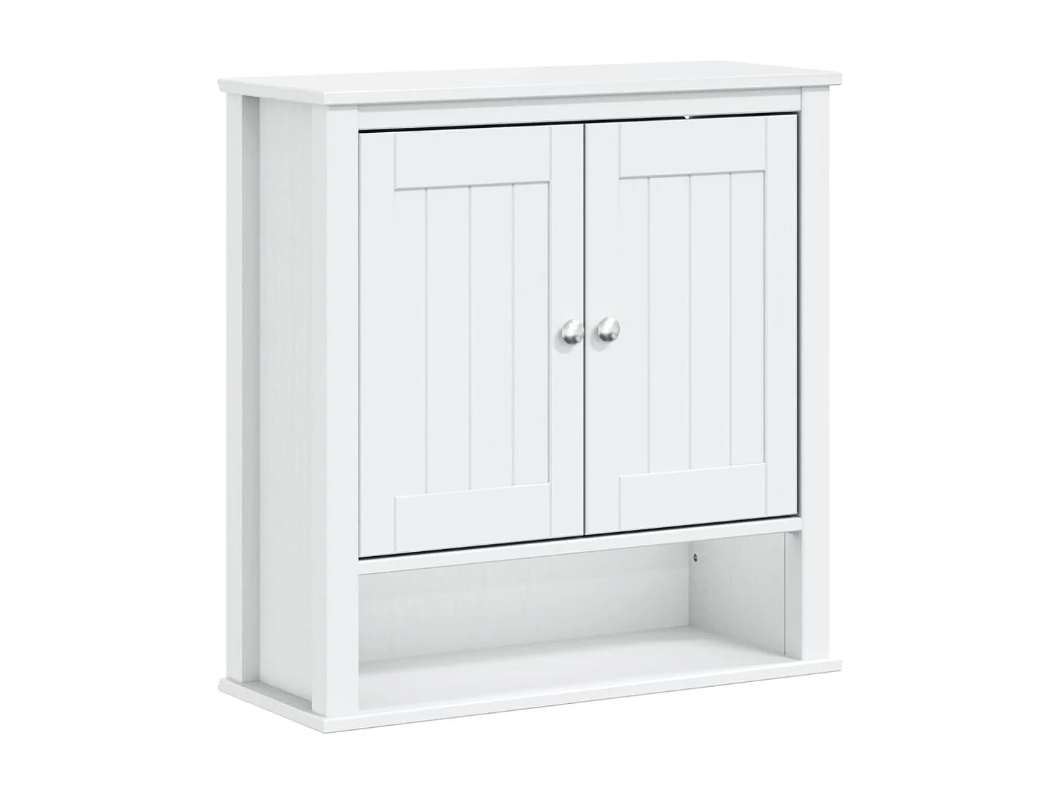 Armoire murale de salle de bain BERG blanc bois massif