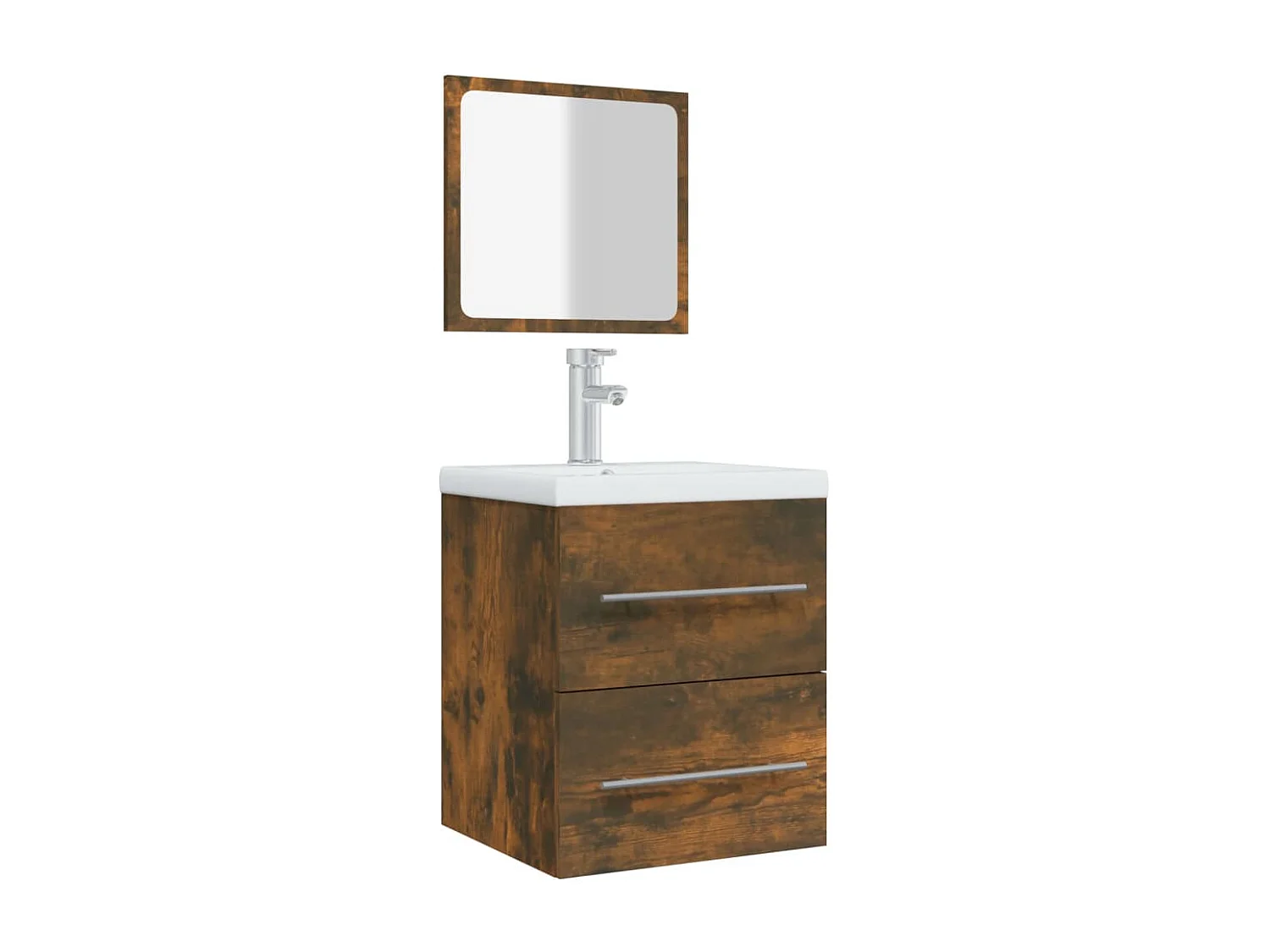 Mobile bagno con specchio Rovere affumicato 41x38,5x48 cm