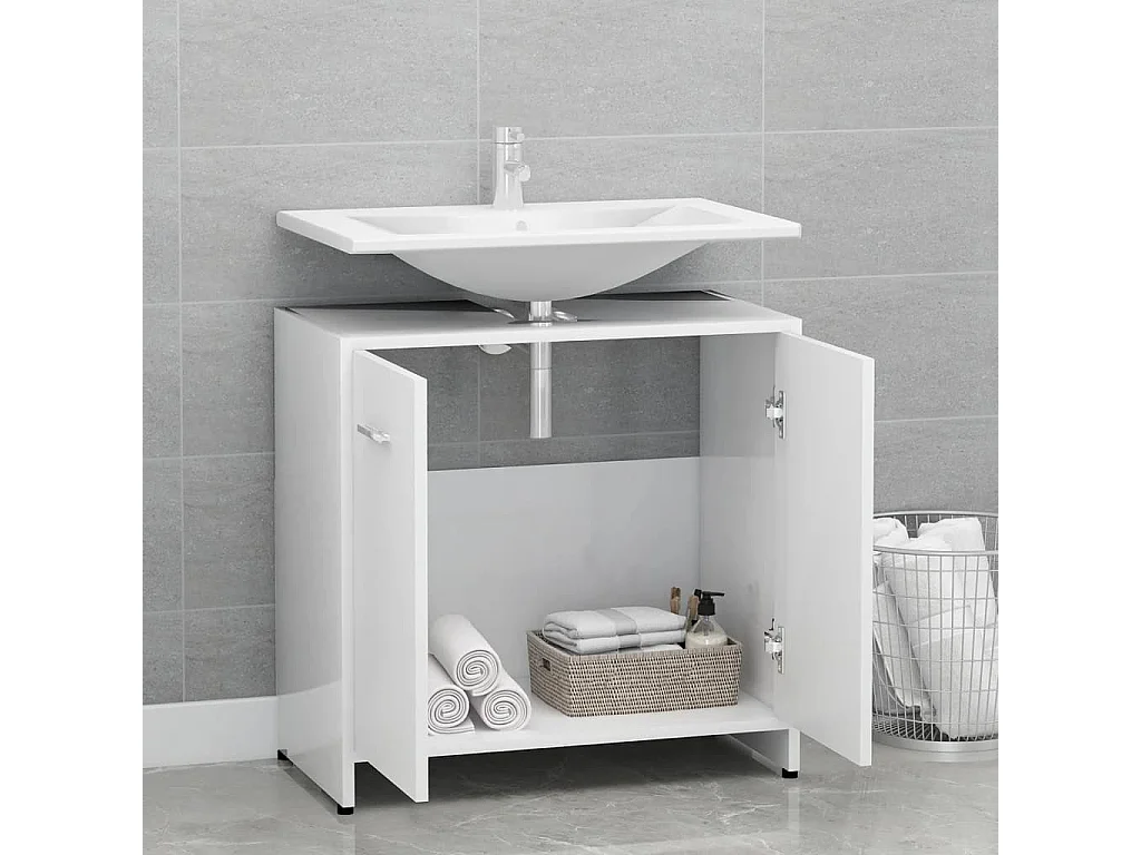 Armoire de salle de bain Blanc 60x33x61 cm Bois d'ingénierie