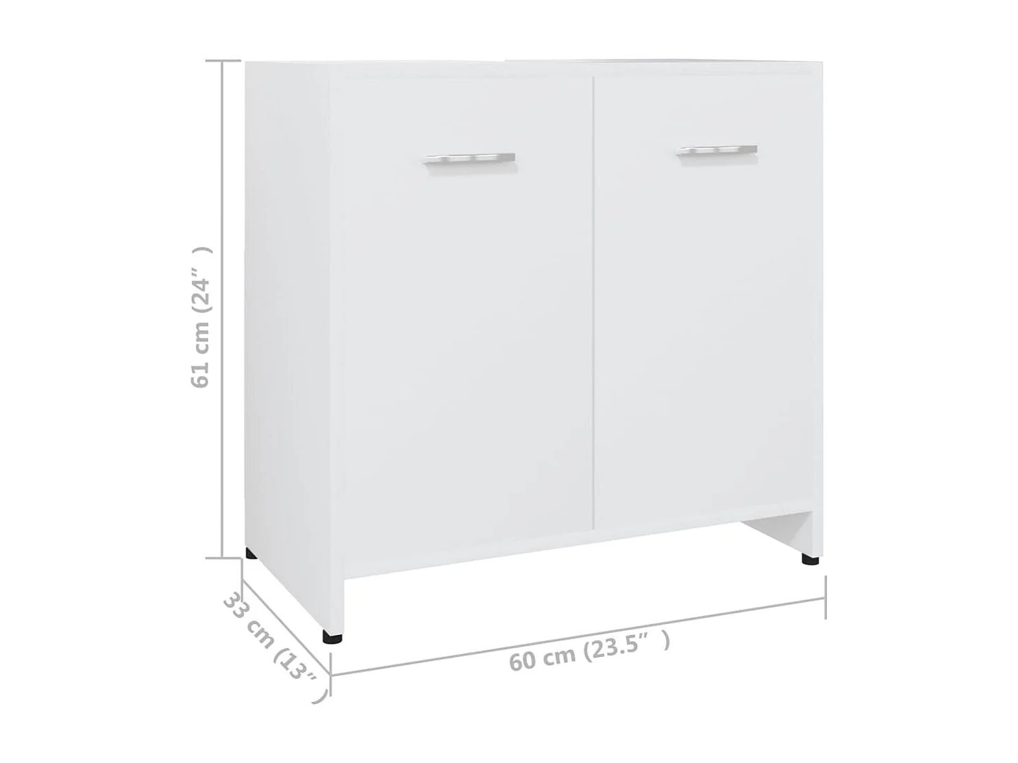 Armoire de salle de bain Blanc 60x33x61 cm Bois d'ingénierie