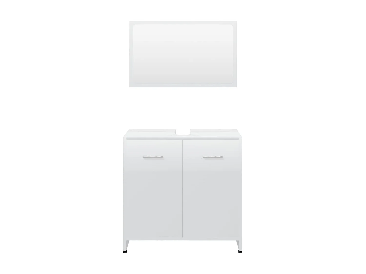 Meubles de salle de bain Blanc brillant Bois d'ingénierie