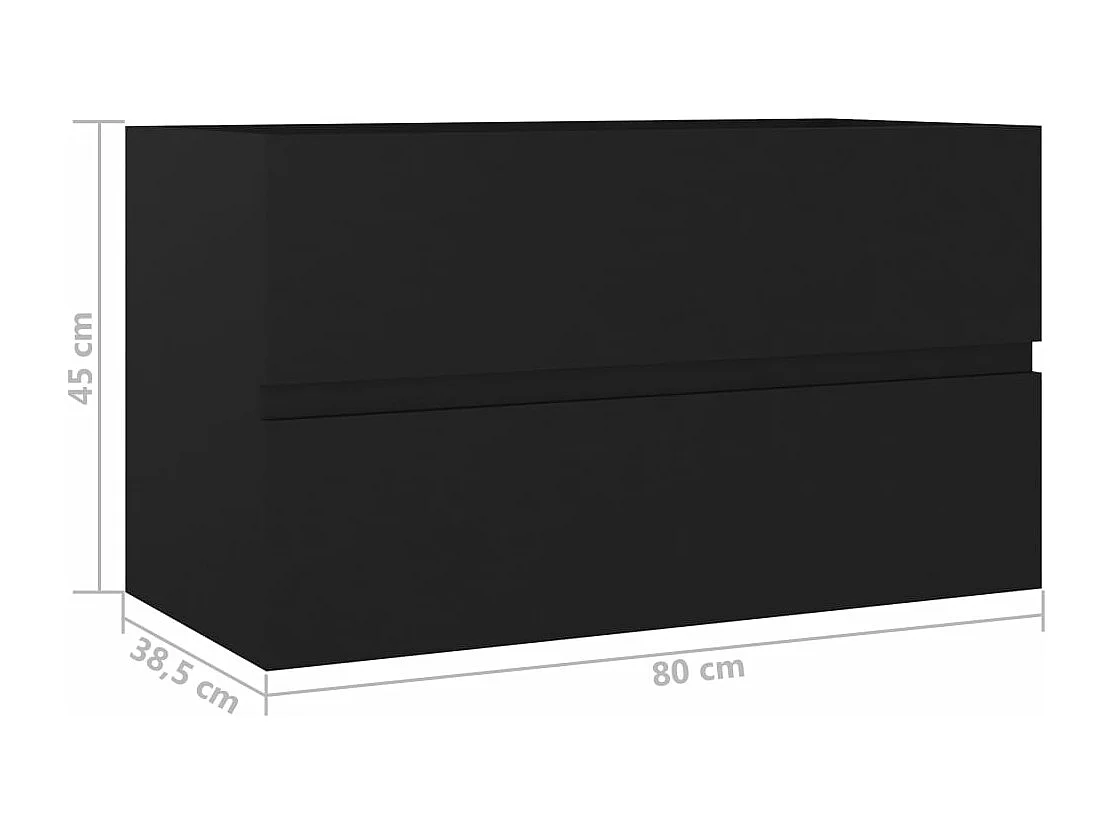 Mobile lavabo Nero 80x38,5x45 cm MDF