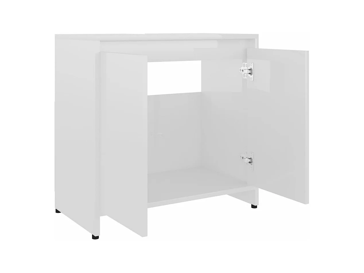 Armoire de salle de bain Blanc brillant Bois d'ingénierie