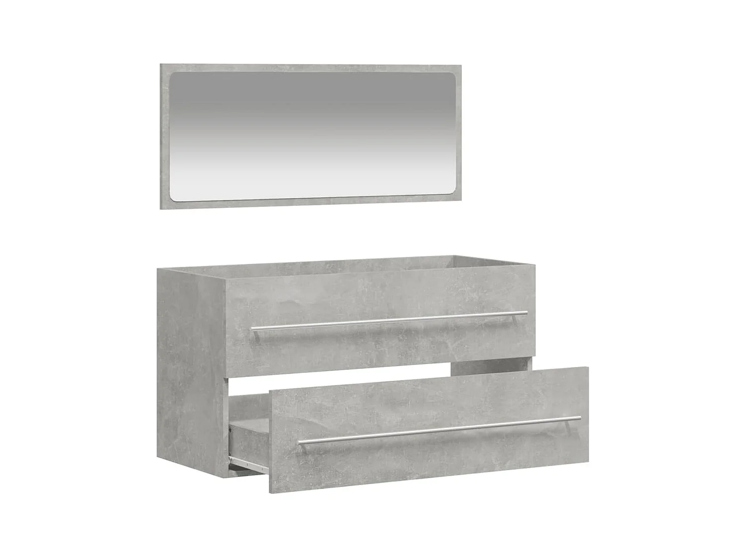 Badezimmerschrank mit spiegelgrauem Betonwerkstoff