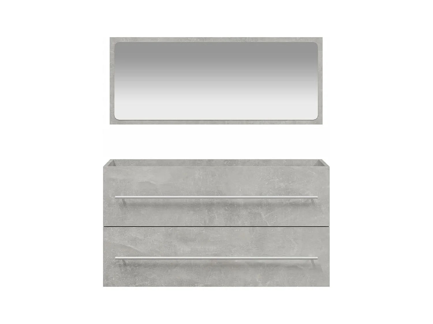 Badezimmerschrank mit spiegelgrauem Betonwerkstoff