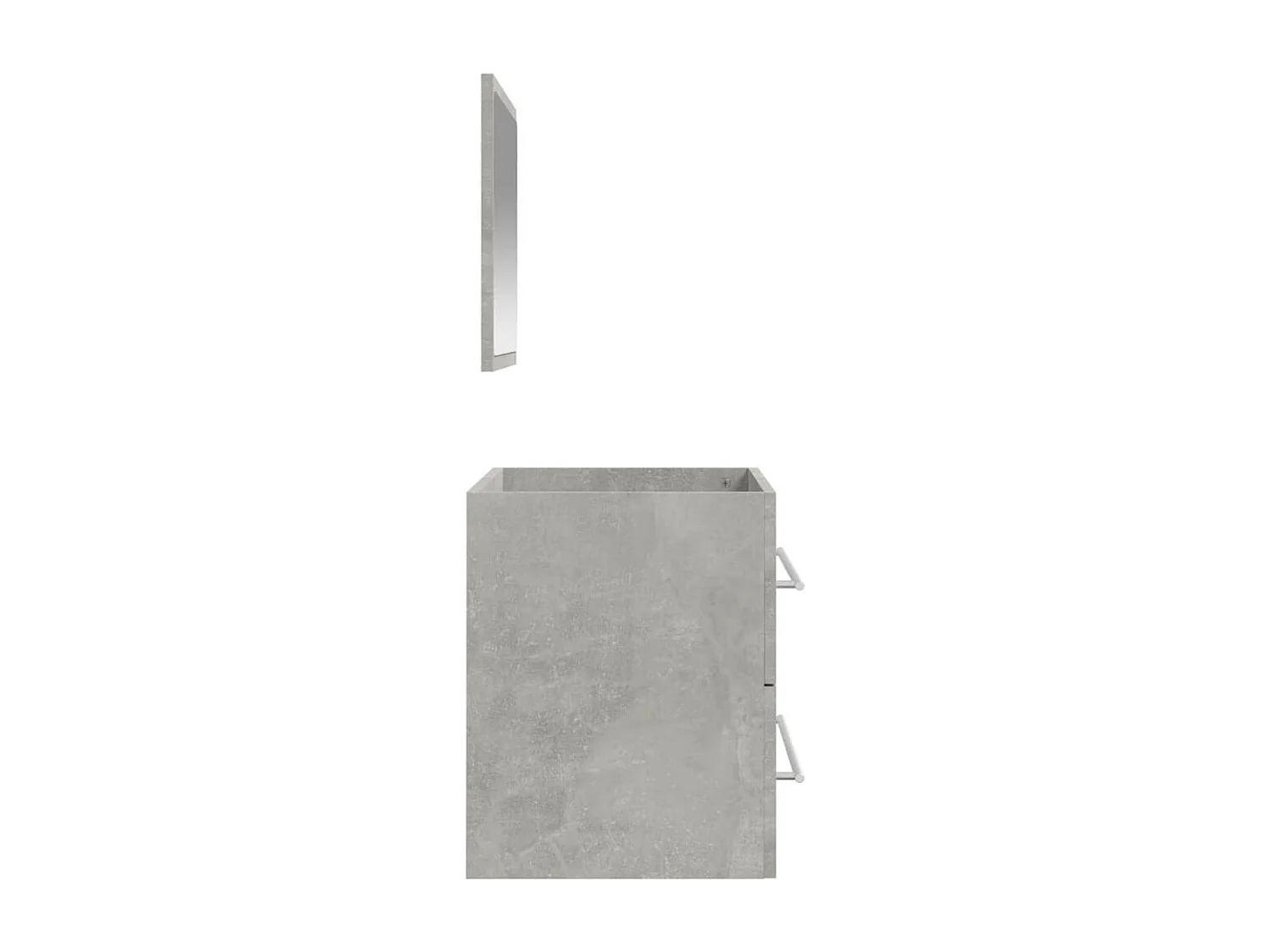 Badezimmerschrank mit spiegelgrauem Betonwerkstoff