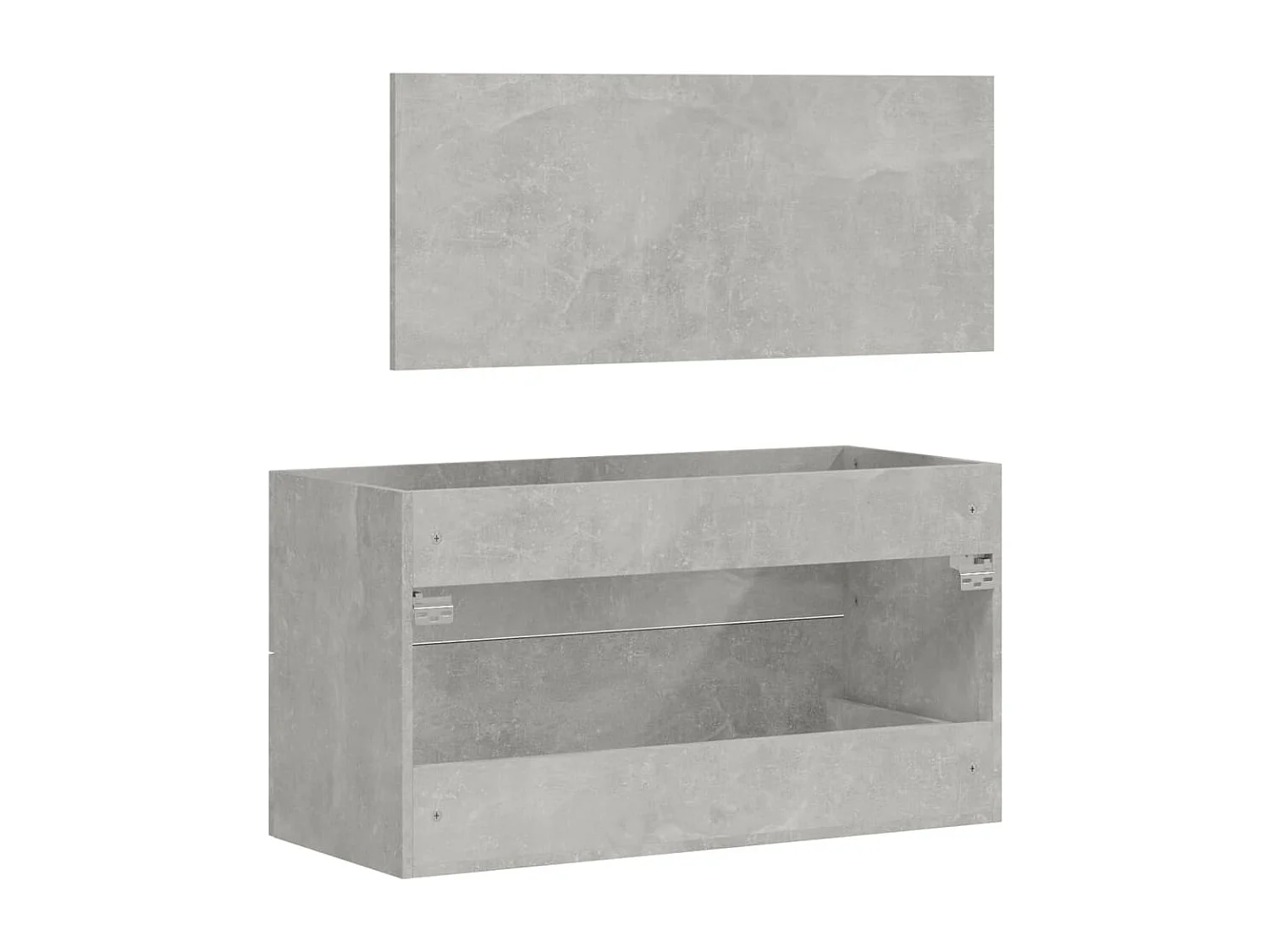 Badezimmerschrank mit spiegelgrauem Betonwerkstoff