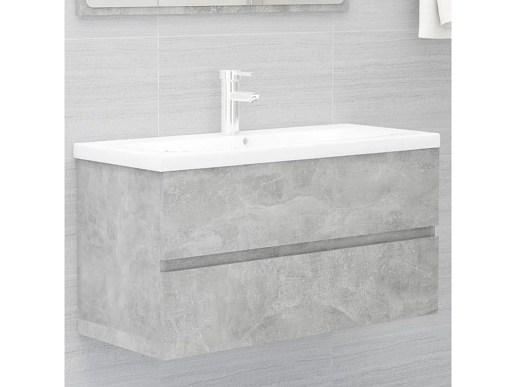 Mobile lavabo Grigio cemento 90x38,5x45 cm MDF