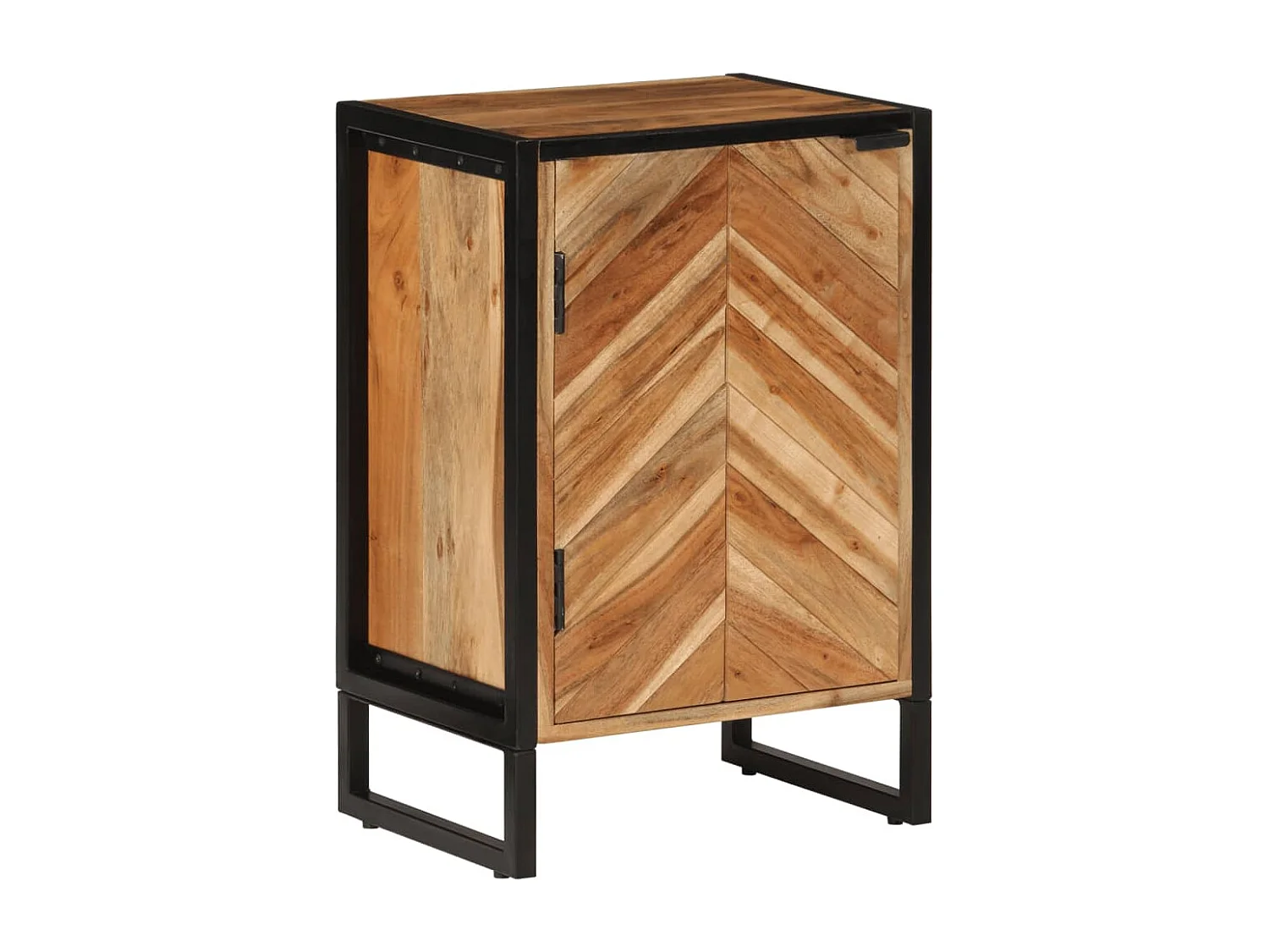 Mueble de baño de madera maciza de acacia y hierro.