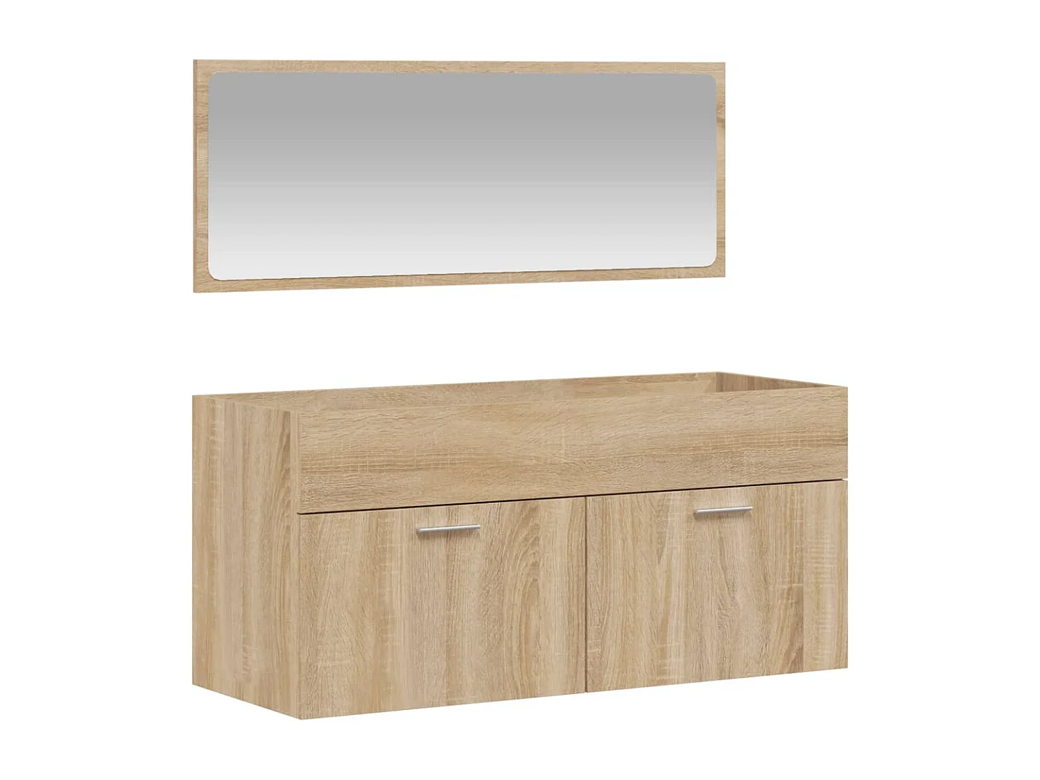 Armoire de bain avec miroir chêne sonoma bois d'ingénierie
