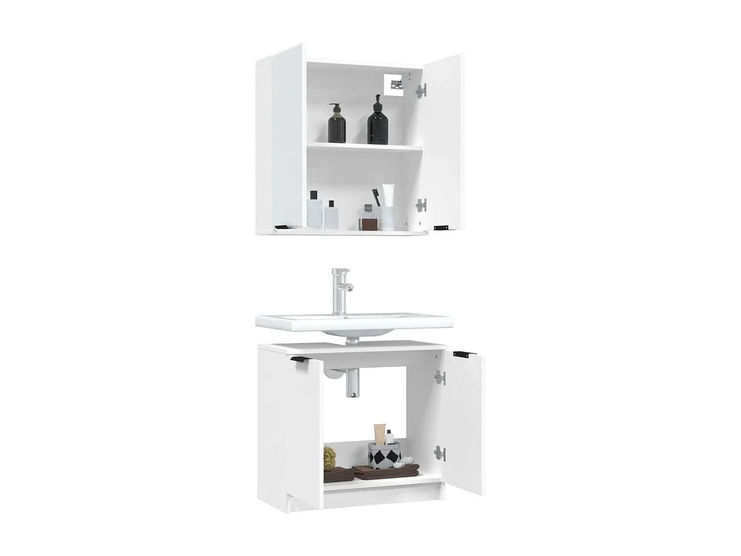 Mobili da bagno 2 pz. Bianco MDF