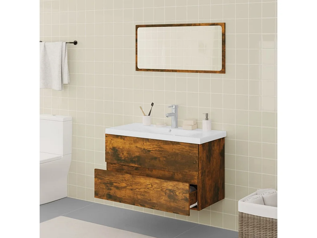 Mobile da bagno Rovere affumicato Derivati del legno