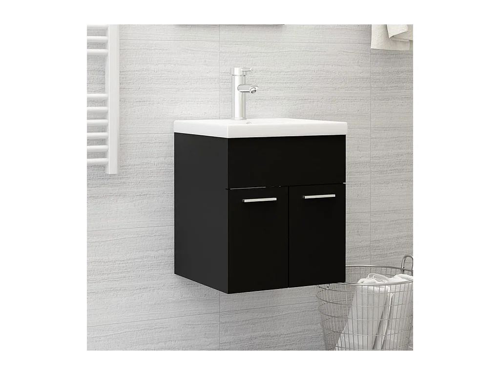 Armoire d'évier Noir 41x38,5x46 cm Bois d’ingénierie