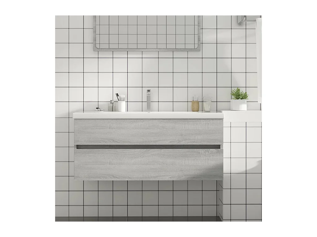 Armoire d'évier Sonoma gris 100x38,5x45 cm Bois d'ingénierie