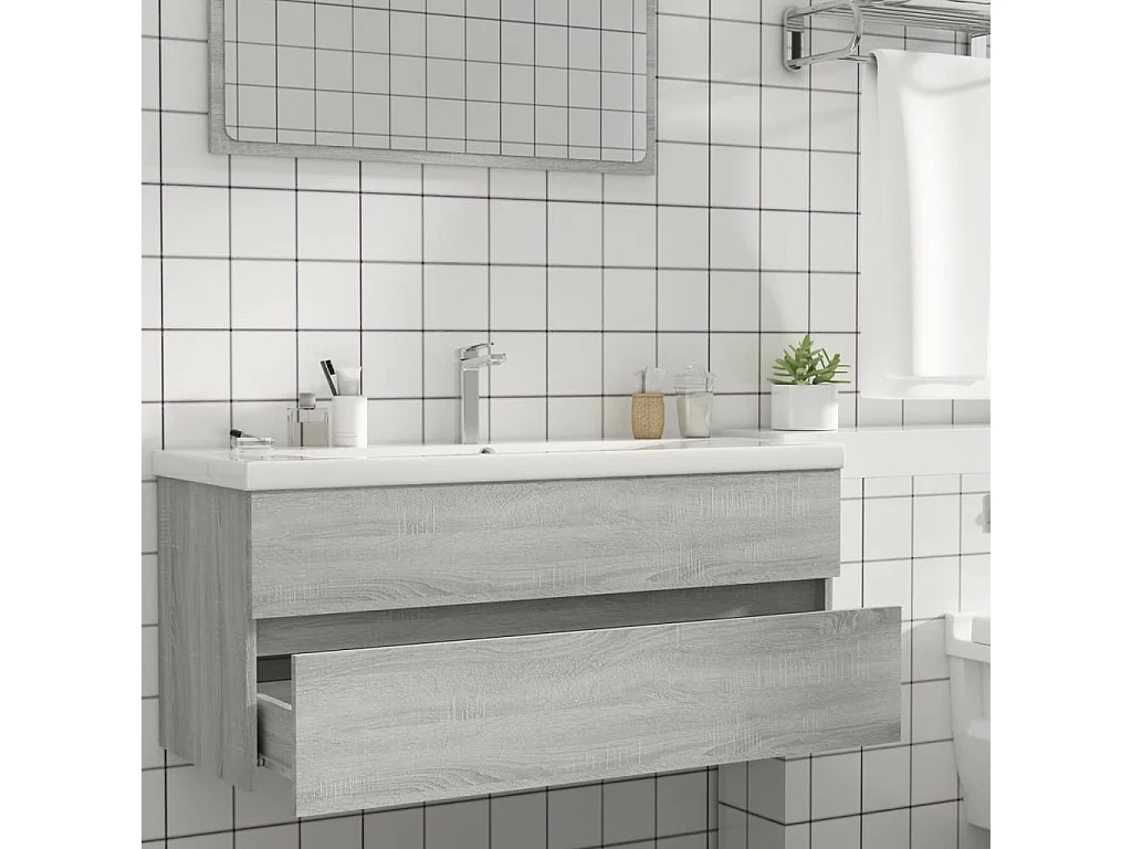 Mobile lavabo Sonoma grigio 100x38,5x45 cm MDF