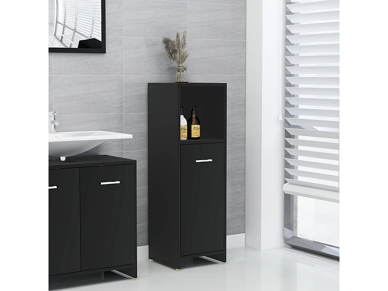 Mobile da bagno Nero 30x30x95 cm MDF