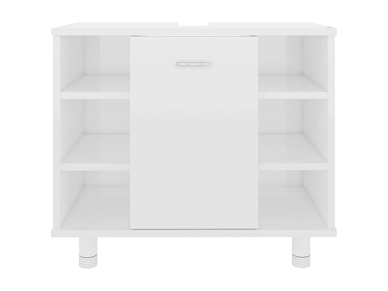 Armoire de salle de bain Blanc brillant Bois d’ingénierie