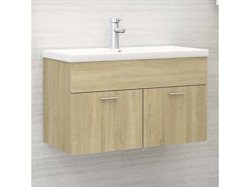 Waschbeckenschrank Sonoma-Eiche 80x38,5x46 cm Holzwerkstoff