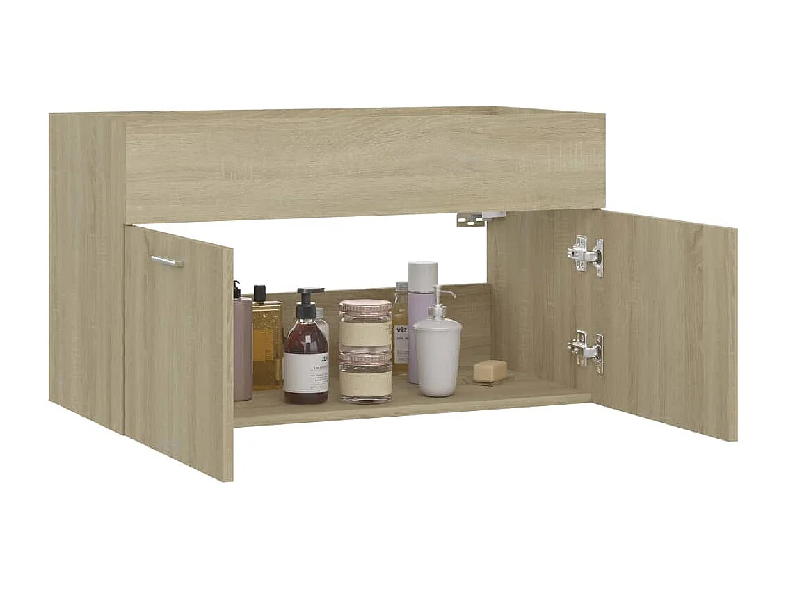 Waschbeckenschrank Sonoma-Eiche 80x38,5x46 cm Holzwerkstoff